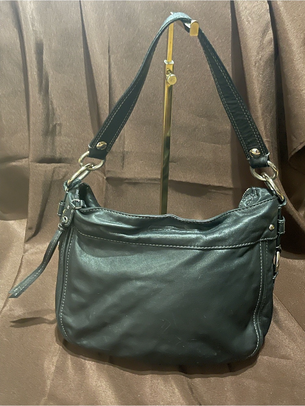 COACH Zoe Black Leather Hobo Shoulder Bag Handbag F14707 Y2K Vintage